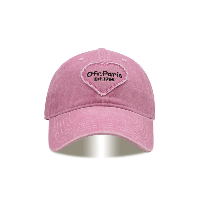 Women Baseball Cap Vintage Washed Cotton Soft Top Dad Hat Retro Y2K Pink Love He - £83.18 GBP