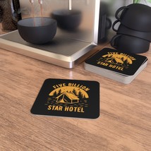 50/100 Pcs Square Print-on-Demand Coasters - Tent with Starry Night Sky and &quot;Fiv - £66.06 GBP+