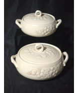 Vintage METLOX POPPY TRAIL 6.5&quot; AND 8.5&quot; Covered Dishes ANTIQUE GRAPE St... - $47.94 CAD