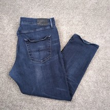 Lucky Brand Jeans Mens 40x30 Blue Denim 410 Athletic Straight Casual Whiskered - $21.99