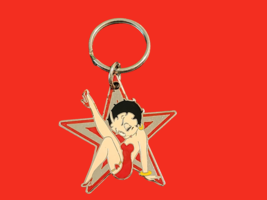 2006 BETTY BOOP On Star Metal Keyring Key Chain keychain 2.25&quot; - $12.17