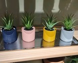 IKEA DAKSJUS Plant Pot Set Of 4 Mixed Colors 2 ¼&quot; Earthenware Indoor Use... - $29.69