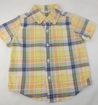 janie and jack Toddler boy's Shor Sleeve Shirt Yellow & Blue 12-18M - $8.91