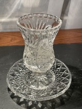 Vintage Bohemia Lead Crystal Glass W/ Saucer (24%pbO Made in Czech Republic) - £13.39 GBP