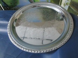 Irvinwate Round Silverplate Tray 12&quot; Rope Border - £43.51 GBP