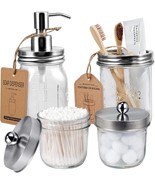 Amolliar Mason Jar Bathroom Accessories Set (4 Pcs\.): An Apothecary Jar - $23.96