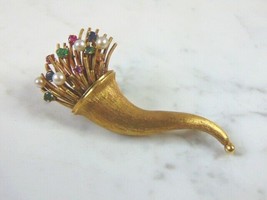 Women Vintage Estate 18k Gold Brooch 19.9g E801 - £2,489.27 GBP