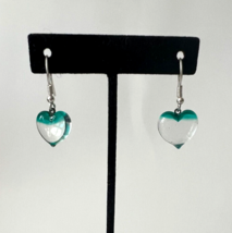 Murano Glass, Handcrafted Unique Jewelry, 925 Sterling Silver Heart Earrings - $27.96