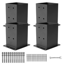 4×4 Post Base 4 Pcs,Deck Post Brackets,Inner Size (3.6&quot;X3.6“）Heavy Duty,... - $858.61 MXN
