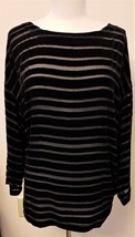 Eileen Fisher Black Velvet/Mesh Blouse Size-M - £39.72 GBP