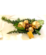 NWT Sullivan Silk Holiday Centerpiece Gold Apples Pine Cones Branches 15... - $9.46