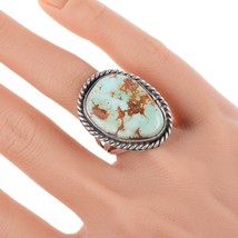 sz7.5 Vintage Navajo silver and turquoise ring - £106.43 GBP