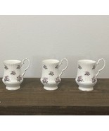 Royal Windsor Bone China Mugs Set of 3 Purple Floral Pattern Gold Rim En... - €51,16 EUR