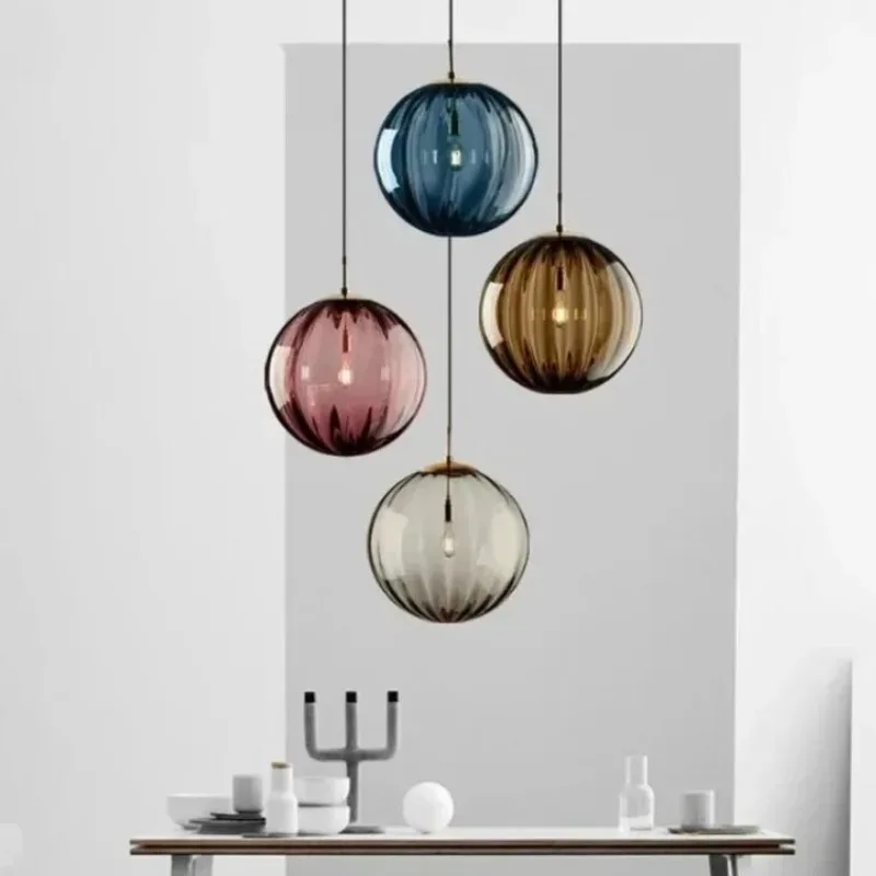 Nordic Led Pendant Light Modern Glass Ball Hanglamp for Bedroom Dining R... - $54.11+