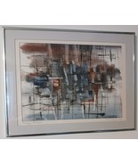 VINTAGE MID CENTURY MODERNIST ABSTRACT WATERCOLOR BY FRAN LARSON 1968 - $9,291.65 MXN