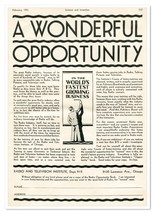 Print Ad Radio and Television Institute Chicago 1931 Newsprint Advertise... - $182.07 MXN