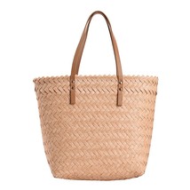 Women Hand-Woven Handbag Straw Bag Summer Beach Handmade Rattan Shoulder Bags Ca - £25.45 GBP