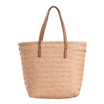 Women Hand-Woven Handbag Straw Bag Summer Beach Handmade Rattan Shoulder Bags Ca - $31.85