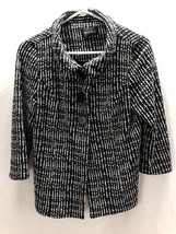 STUDIO POINT LADIES BLACK/WHITE JACKET 3/4 SLEEVES 3 BUTTON SIZE LARGE - $9.10