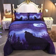 Wolf Bedding Set For Boys, Premium, 3D Wolf Comforter Set 5-Piece Twin Comforter - £63.06 GBP