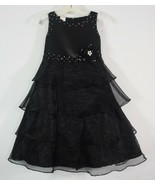 Black Formal Tiered Satin Organza Pageant Dress KID K.I.D. Collection Gi... - £27.17 GBP