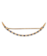 10k Crescent Brooch Pin w/ Light Blue Genuine Natural Montana Sapphires ... - $616.08 CAD