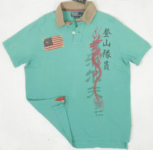 NEW Polo Ralph Lauren Distressed Polo Shirt! *Vintage Asian Print*  *Custom Fit* - £55.05 GBP