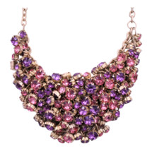 Vintage Unsigned Beauty Rhinestone Chain Maille Link Bib Necklace - £134.52 GBP
