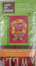 Welcome Fall Barn Door Pumpkin Plaid Small Garden Porch Flag 12.5”x18” #... - $8.00