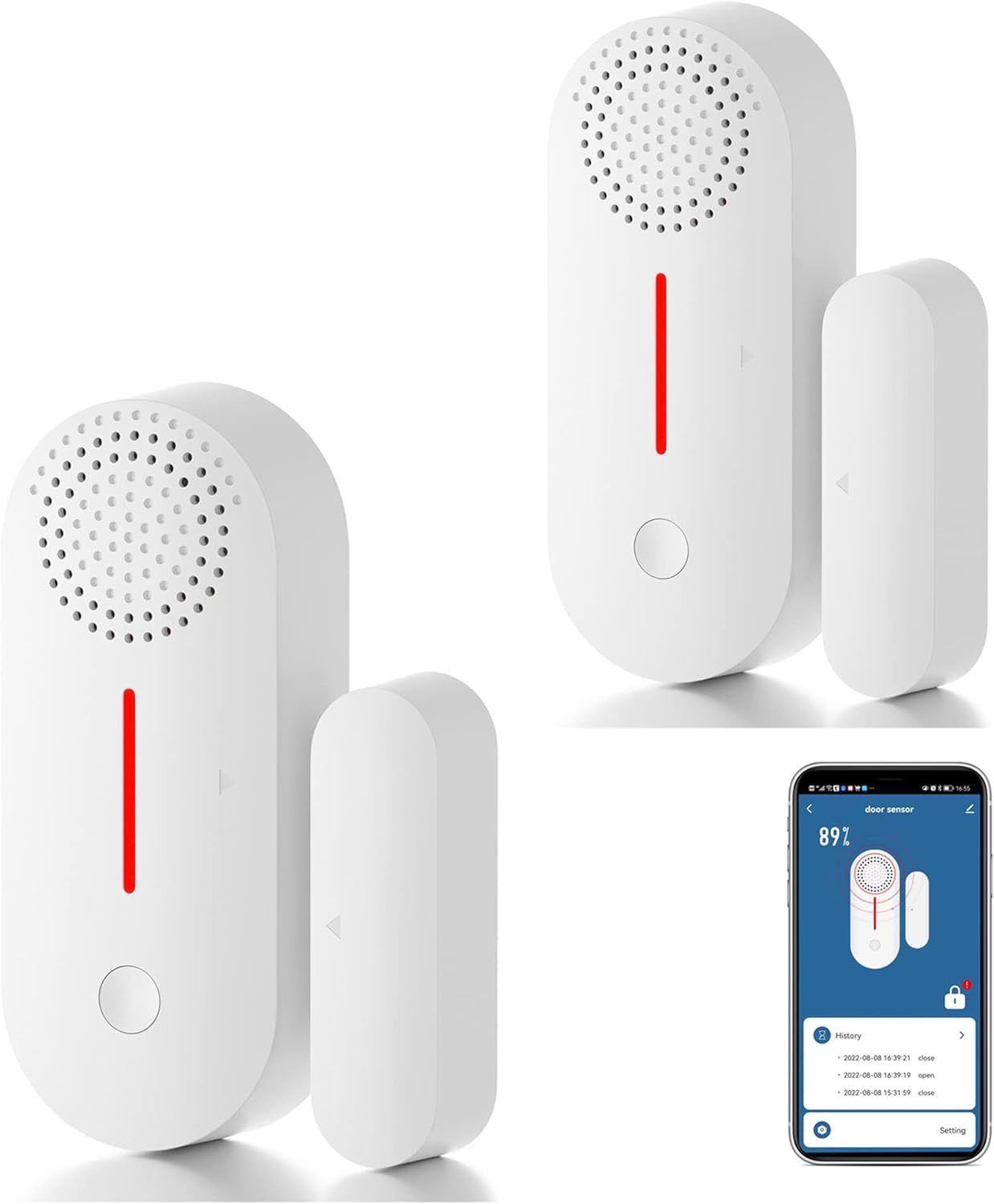 This Is A 2-Pack Wifi Door Sensor Alarm That Is Compatible With Alexa An... - $38.97