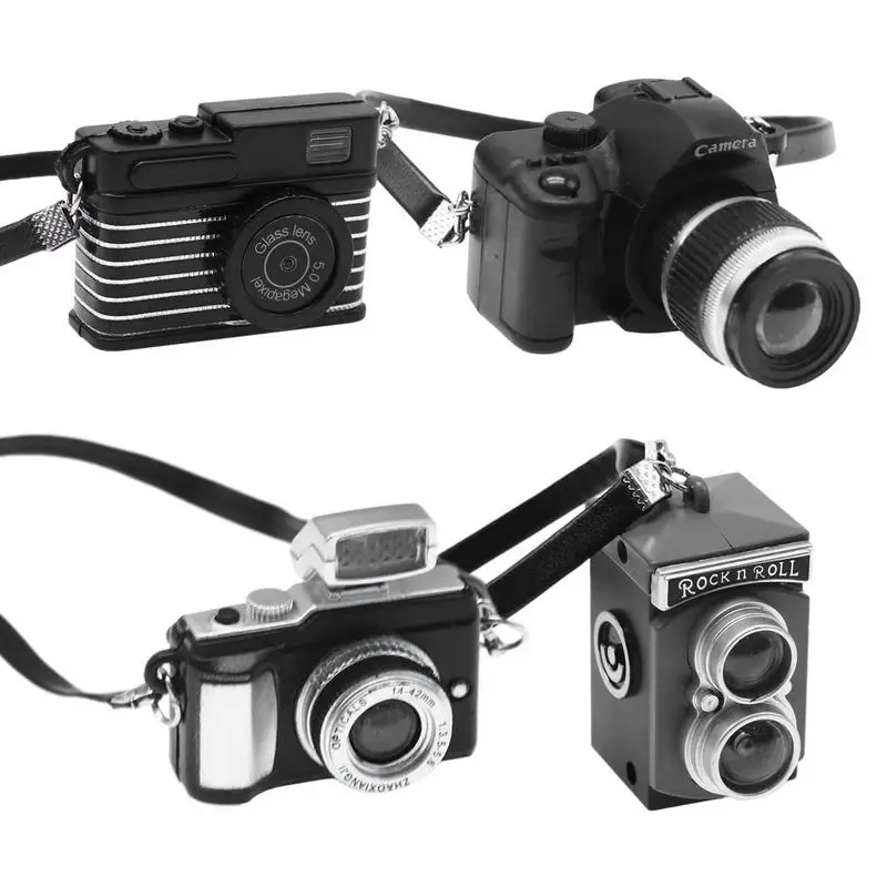 Mini Retro Camera Scale Mini Vintage Camera Dollhouse Miniature SLR Camera Mini - £11.66 GBP+