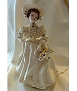 1956 Florence Ceramics HP Ivory Gold Annabel with Basket of Flower Figurine - £355.53 GBP