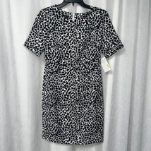 Talbots Women&#39;s Dress White &amp; Black Animal Print Size 2 P NWOT - £38.77 GBP