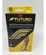 Futuro Medium Firm Compression Open Toe/Open Heel Knee Length Sock COMBI... - $7.29