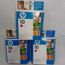 HP 10 Magenta Inkjet Print Cartridges C4802A Lot of 3 Sealed  New Old Stock Ink - £20.84 GBP