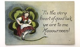 St. Patrick&#39;s Day PC &#39;Tis The Very Heart of Good Luck Ye Are to Me Mavourneen ! - £7.84 GBP