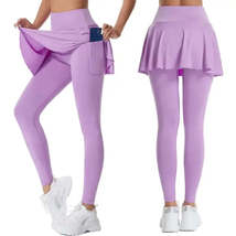 High Waist Women’s Pleated Tennis Skirt Leggings - Functional Fitness &amp; ... - $22.72+