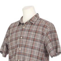 Patagonia Organic Cotton Brown Plaid Short Sleeve Casual Shirt Mens Large - £23.59 GBP