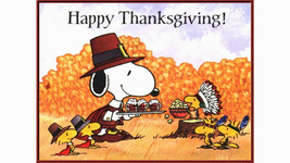 Happy Thanksgiving Snoopy Edible Cake Topper Decoration - £10.19 GBP