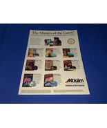 Acclaim Masters of the Game 2-sided Ad - Nintendo NES / VCR Sports Games... - $12.00