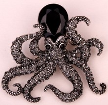 Octopus stretch ring antique gold silver color W crystal fashion scarf jewelry c - £13.07 GBP