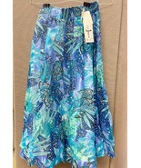 Hawaiian Floral Skirt Joyce sportswear Medium Blue New Poly Cotton Blend... - £7.51 GBP