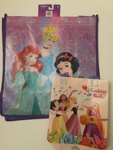 New Disney Princesses 13&#39;&#39; x 12&#39;&#39; x 6&#39;&#39; Reusable Tote &amp; 2 Small 9&#39;&#39; x 7&#39;... - $217.09 MXN