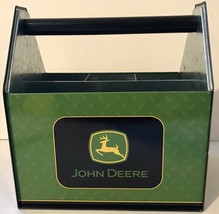 John Deere Galvanized Metal Utensil Caddy - Picnics or Desk Organization NEW - £10.17 GBP