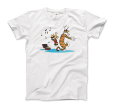 Calvin and Hobbes Dancing with Record Player T-Shirt - £18.51 GBP+