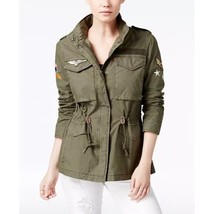 Levi&#39;s Cargo Utility Army Green Jacket M Womens Patchwork Ful Zip Snap Front - £42.37 GBP