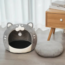 Cat Shaped House Cozy Cat Bed, Soft Pet Bed House with Cushion, Breathab... - £21.02 GBP