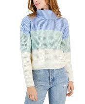 Hippie Rose Women&#39;s Juniors&#39; Colorblocked Turtleneck Sweater Blue XL B4HP - £15.94 GBP