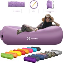 Nevlers Inflatable Lounger Air Couch | Excellent Beach Chair Camping Chairs - £32.37 GBP