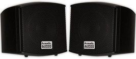 Black Bookshelf Pair Of 400-Watt Mountable Indoor Speakers From Acoustic Audio, - £38.46 GBP